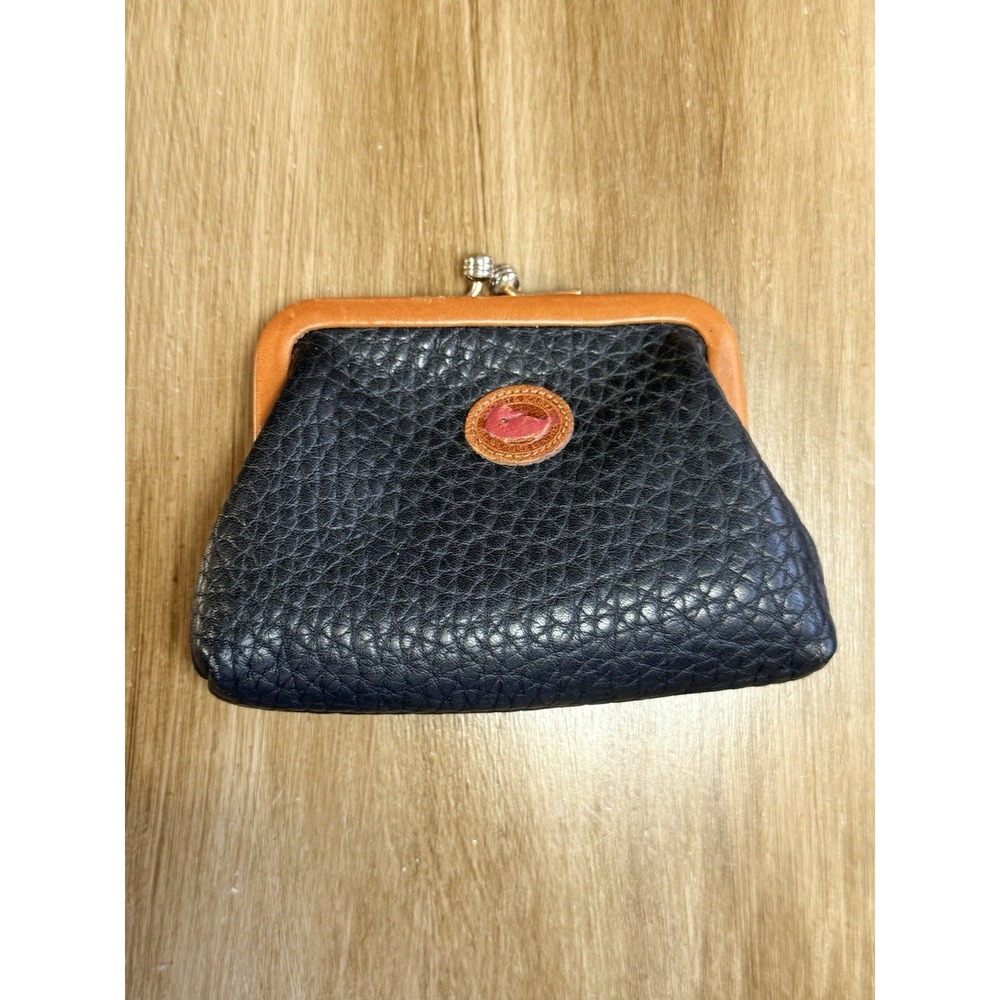 Vintage Dooney & Bourke Coin Purse Duck Logo Kiss Lock Change Pouch
